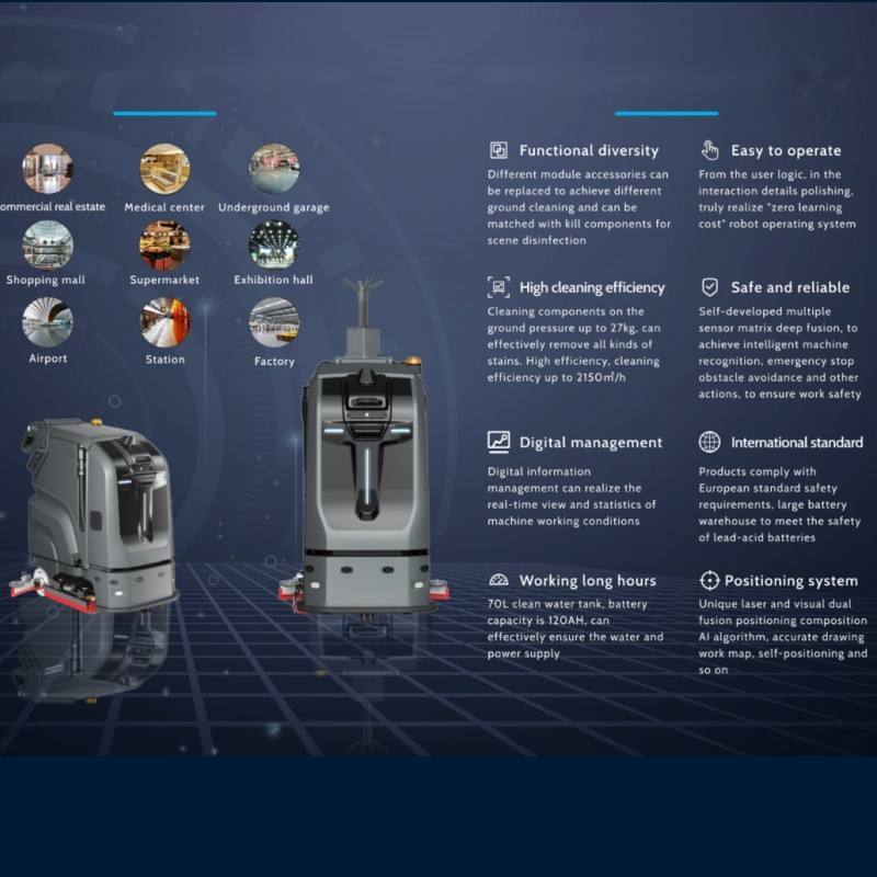 หุ่นยนต์กวาดพื้นอุตสาหกรรมเชิงพาณิชย์อัจฉริยะแบบไร้คนขับ