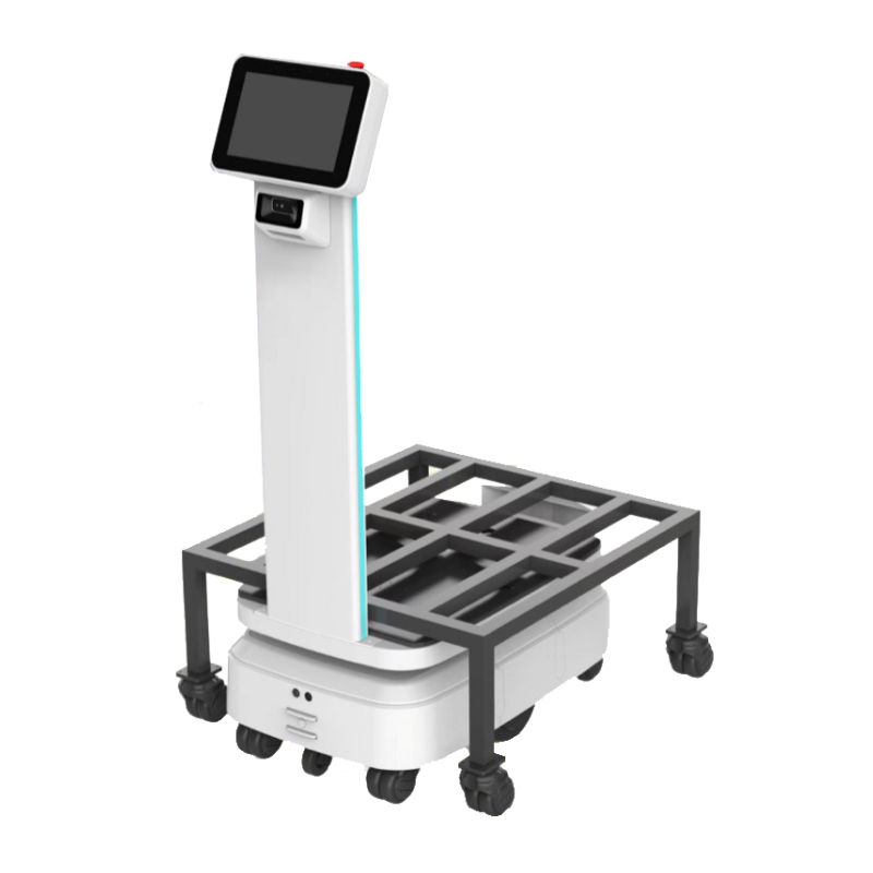 คลังสินค้าโรงงานขนส่ง AGV บรรทุกหุ่นยนต์ลอจิสติกส์ 600KG รองรับหุ่นยนต์ส่งโรงงานพัฒนารอง