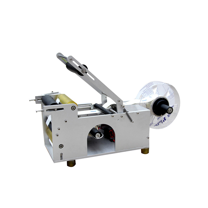 เครื่องติดฉลากขวดพลาสติกกลมกึ่งอัตโนมัติและเครื่องติดฉลากแบบแมนนวล