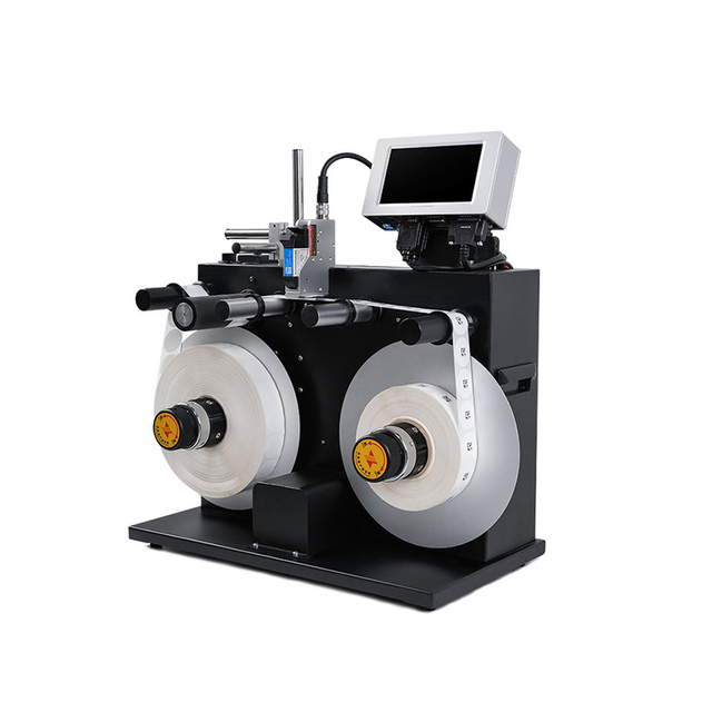 เครื่องพิมพ์สติกเกอร์อัตโนมัติ OEM/ODM XF30 เครื่องติดฉลากแบบตั้งโต๊ะ Rewinder เครื่องติดฉลากแบบแบน