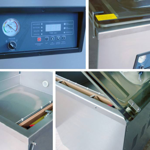 พลาสติกอัตโนมัติ 220V/110V ไฟฟ้าให้เครื่องซีลสูญญากาศอาหาร SINGLE Chamber สูญญากาศบรรจุภัณฑ์เครื่อง