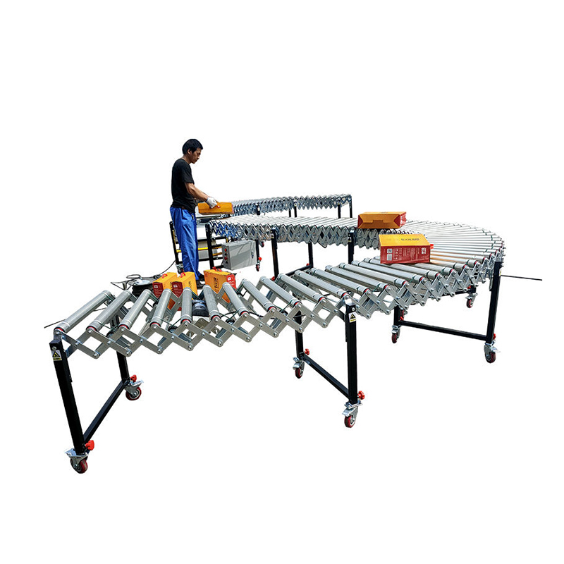 การหมุนเวียนของกล่องกล่องการขนถ่ายสายพานลำเลียง E-commerce Logistics Express Sorting Roller Conveyor