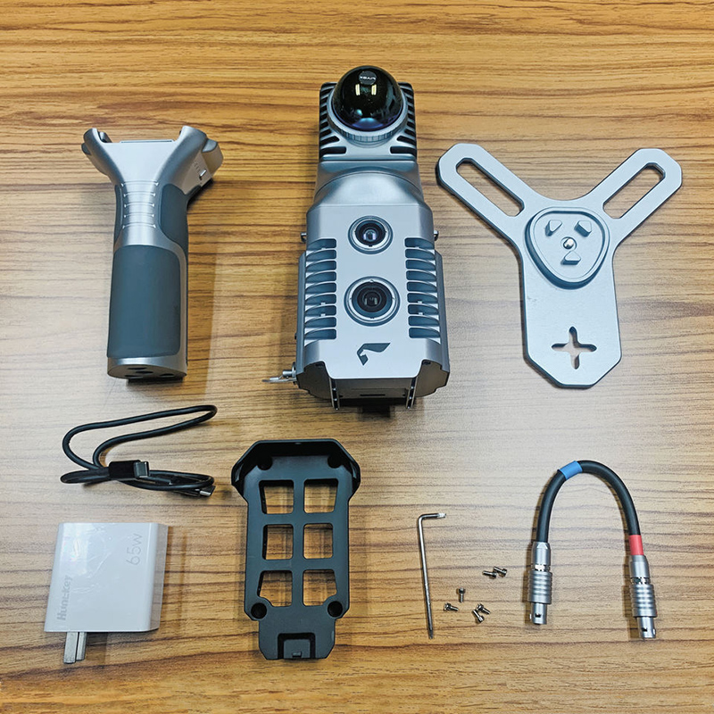 เครื่องสแกนเลเซอร์ 3 มิติมือถือพร้อมหัวหมุนได้ 360° สำหรับการทำแผนที่ในร่มและกลางแจ้ง