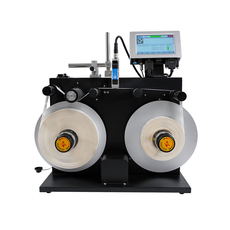 เครื่องพิมพ์สติกเกอร์อัตโนมัติ OEM/ODM XF30 เครื่องติดฉลากแบบตั้งโต๊ะ Rewinder เครื่องติดฉลากแบบแบน