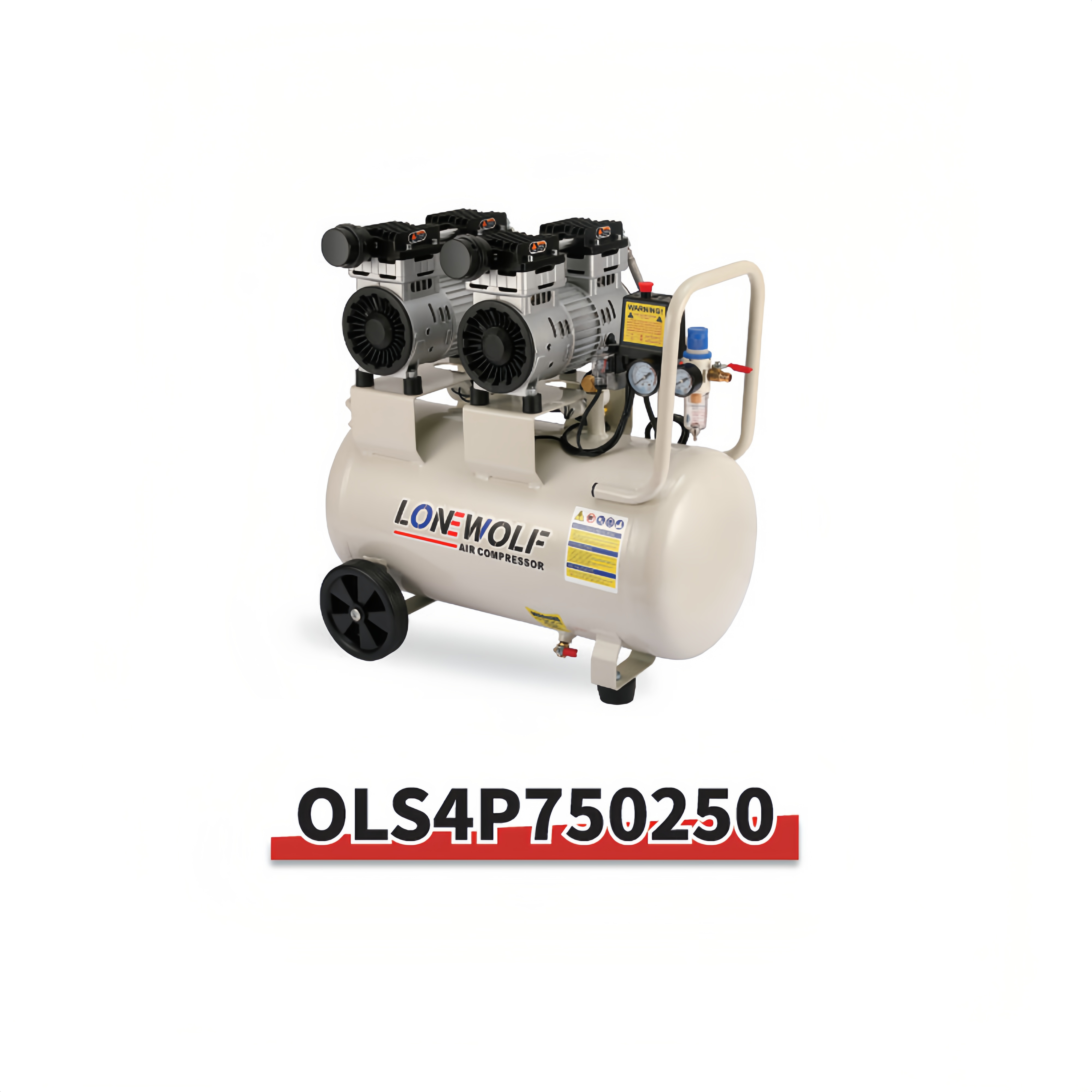 น้ำหนักเบา lonewolf น้ำมันคอมเพรสเซอร์ฟรีการออกแบบพกพา 220V 