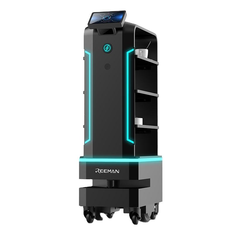 การส่งอาหาร หุ่นยนต์ส่งของ AI พนักงานเสิร์ฟ โรงแรม โรงพยาบาล ร้านอาหาร ระบบนำทางอัจฉริยะ ชาร์จอัตโนมัติ หุ่นยนต์เสิร์ฟแบบไม่สัมผัส