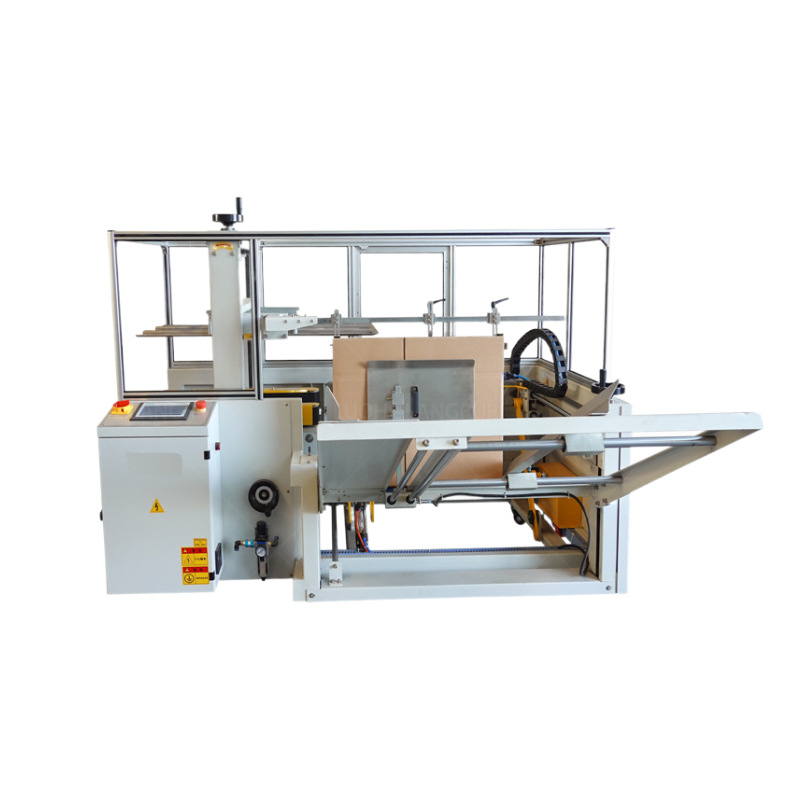 เครื่องพับกล่องกระดาษแข็งแบบคาร์ตันพร้อมเครื่องซีลเทป
