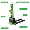 โลจิสติกส์คลังสินค้าประหยัด Semi Electric Pallet Stacker รถยกด้วยตนเอง
