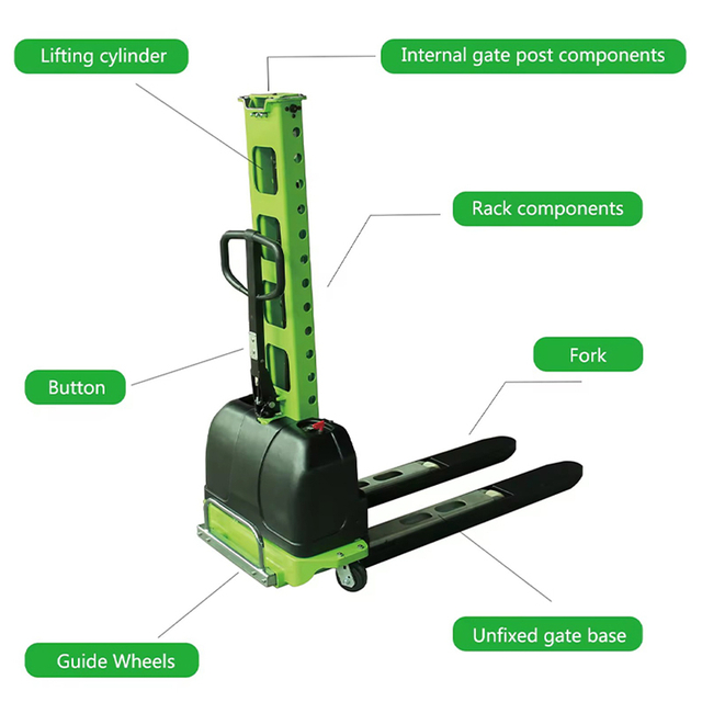 โลจิสติกส์คลังสินค้าประหยัด Semi Electric Pallet Stacker รถยกด้วยตนเอง