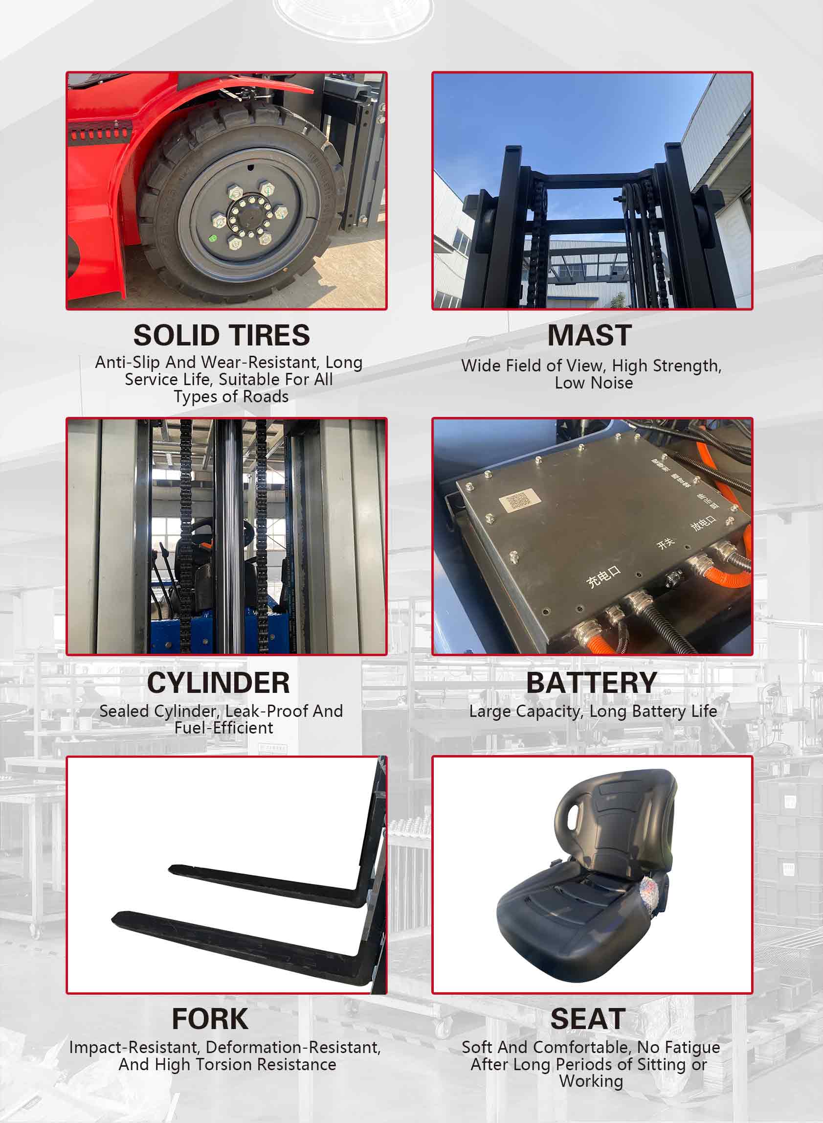 รถยกไฟฟ้าลดต้นทุนการดำเนินงาน 3 ตันสำหรับโลจิสติกส์โรงงานคลังสินค้า